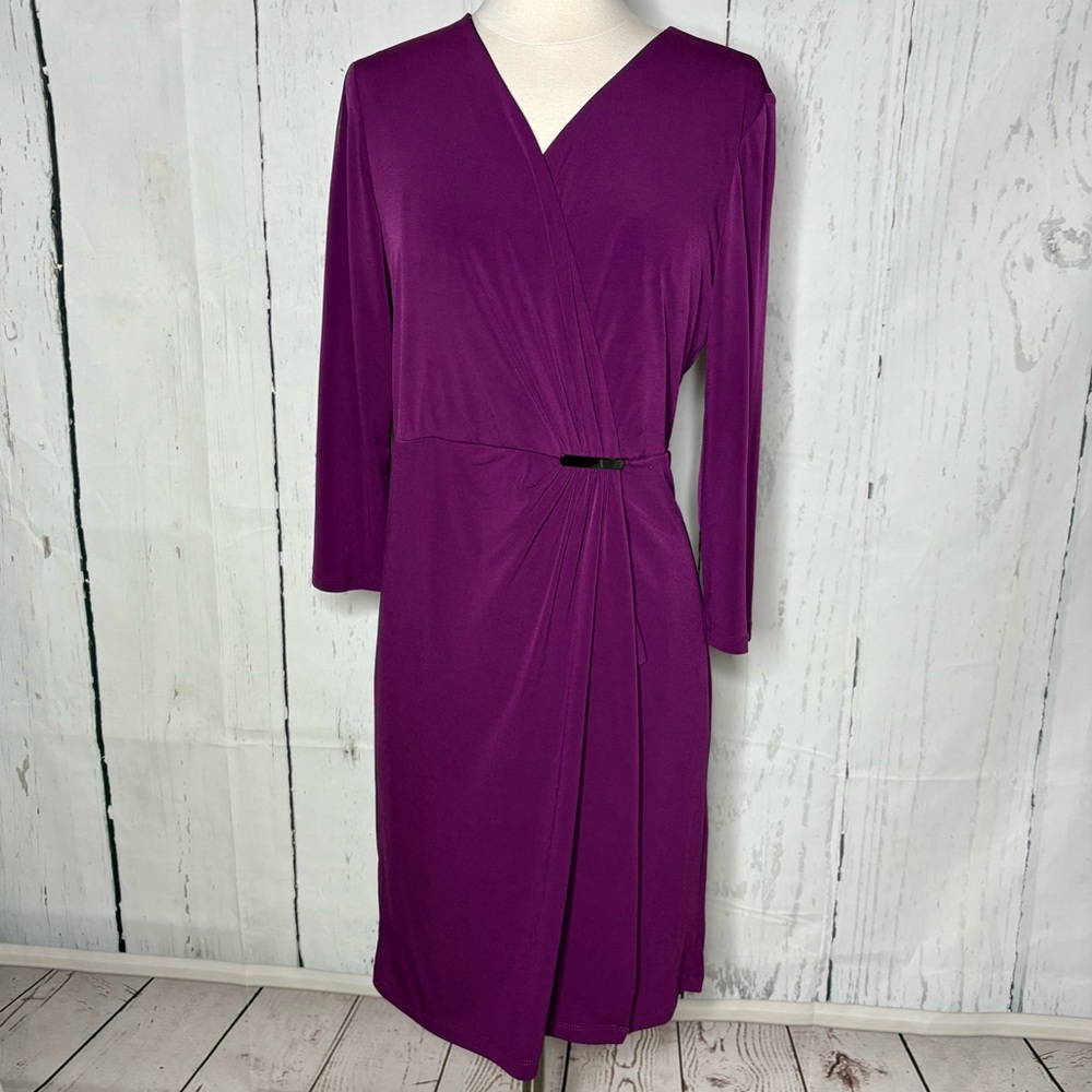 Elegant Purple Wrap Dress Roz ALI 8